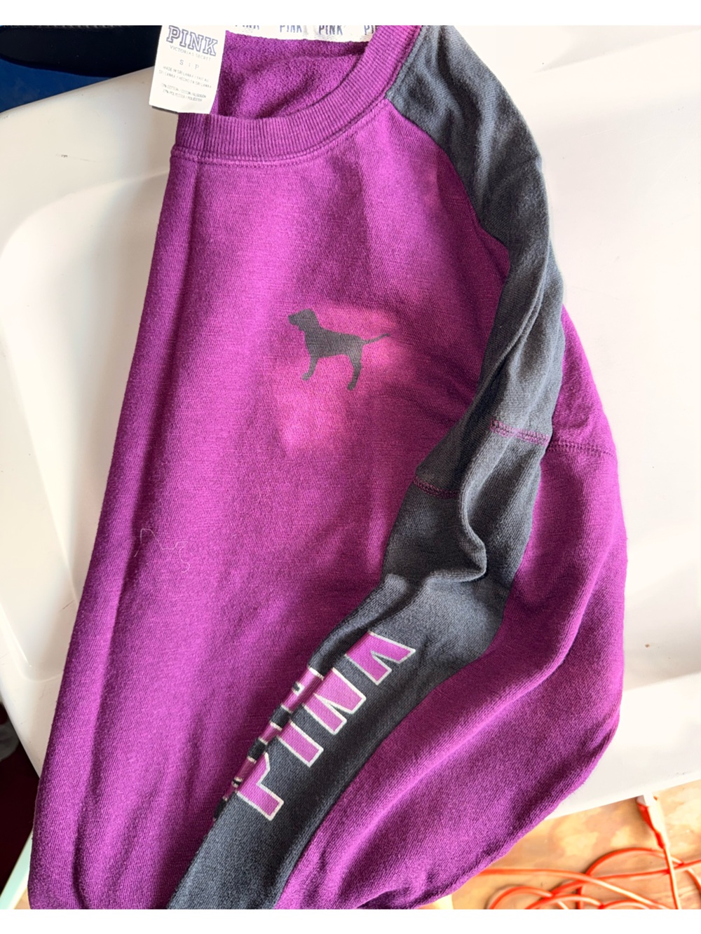 PINK Victoria's Secret Purple Shirt with Gray Accents